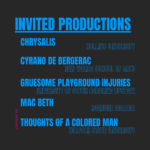 Graphic list of invited productions for Festival 56